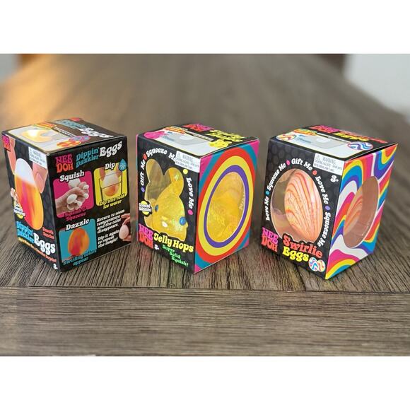 Schylling NeeDoh Jelly Hops, Swirlie Eggs, Dippin' Dazzler Easter New SET OF 3 - Picture 11 of 12